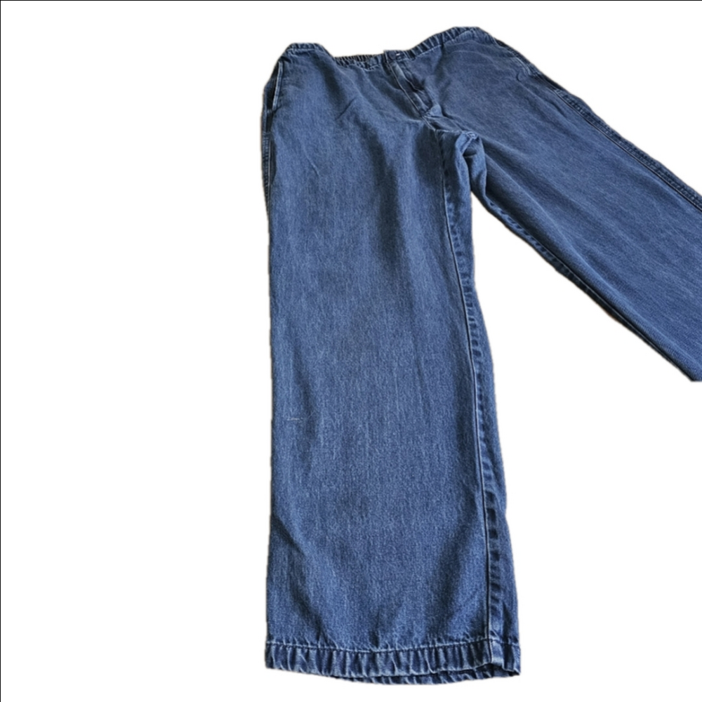 Liz Claiborne Livy Tencel Chambray Jeans Loosefit Casual Blue Womens Large - Picture 2 of 14